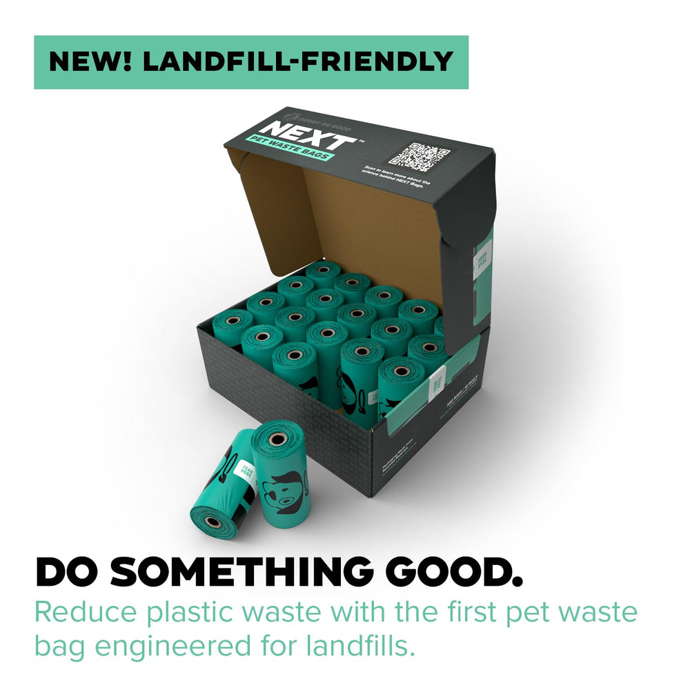 Doggy Do Good Landfill-Friendly Bags designed to minimize environmental impact.