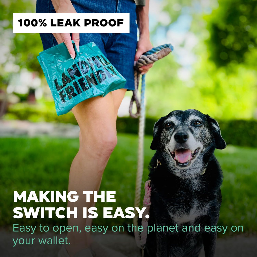 Doggy Do Good Next Waste Bags come in 300-count rolls for long trips.
