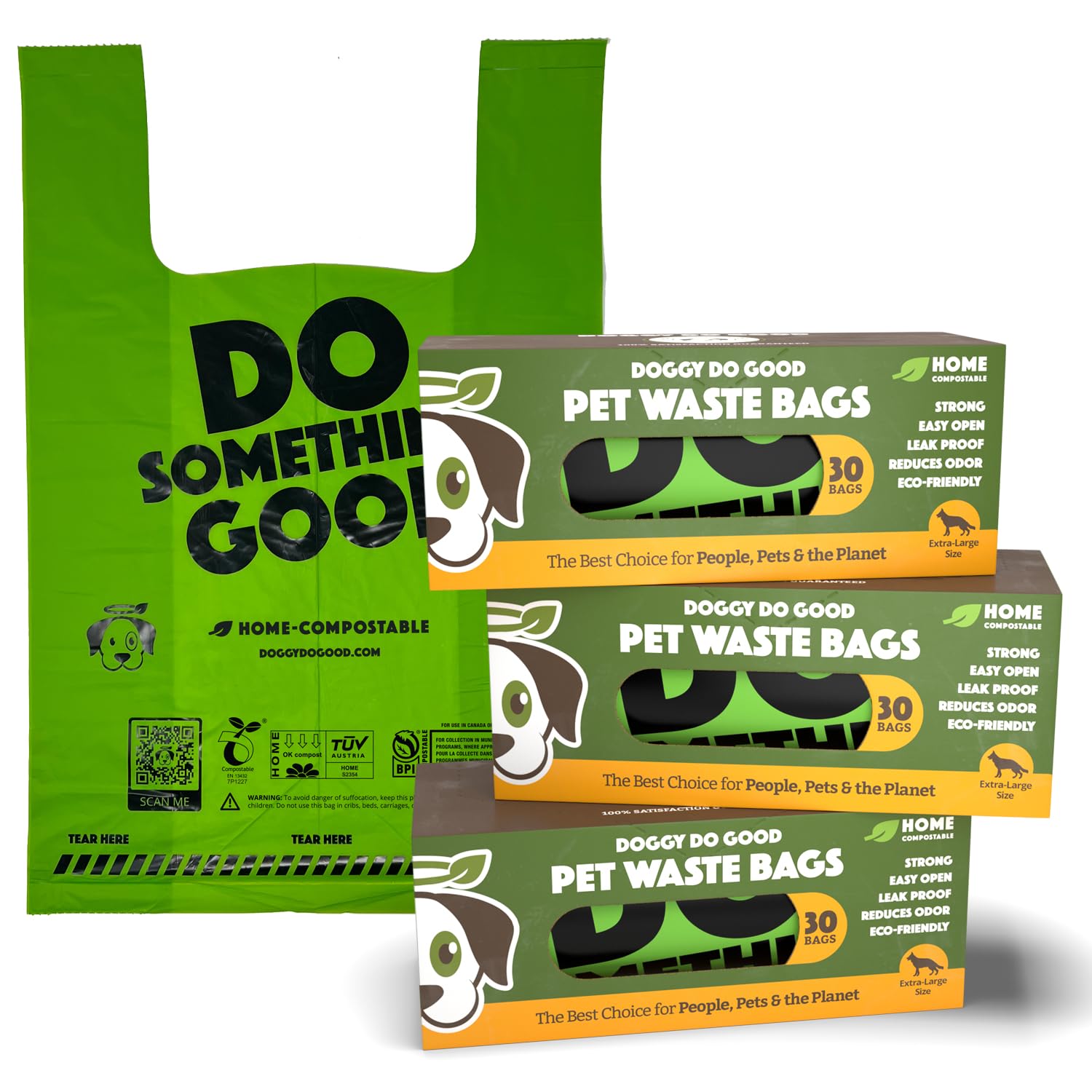 Doggy Do Good 90ct box of eco-friendly bags for easy pickups.