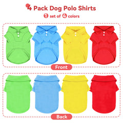 DOGGYZSTYLE four-pack blue polo shirt for small dogs, convenient everyday use.