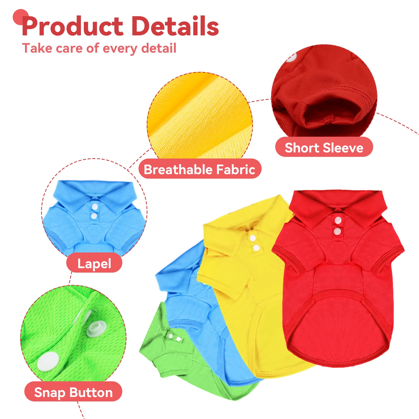 DOGGYZSTYLE polo shirt belly-cut design for easy potty and movement.