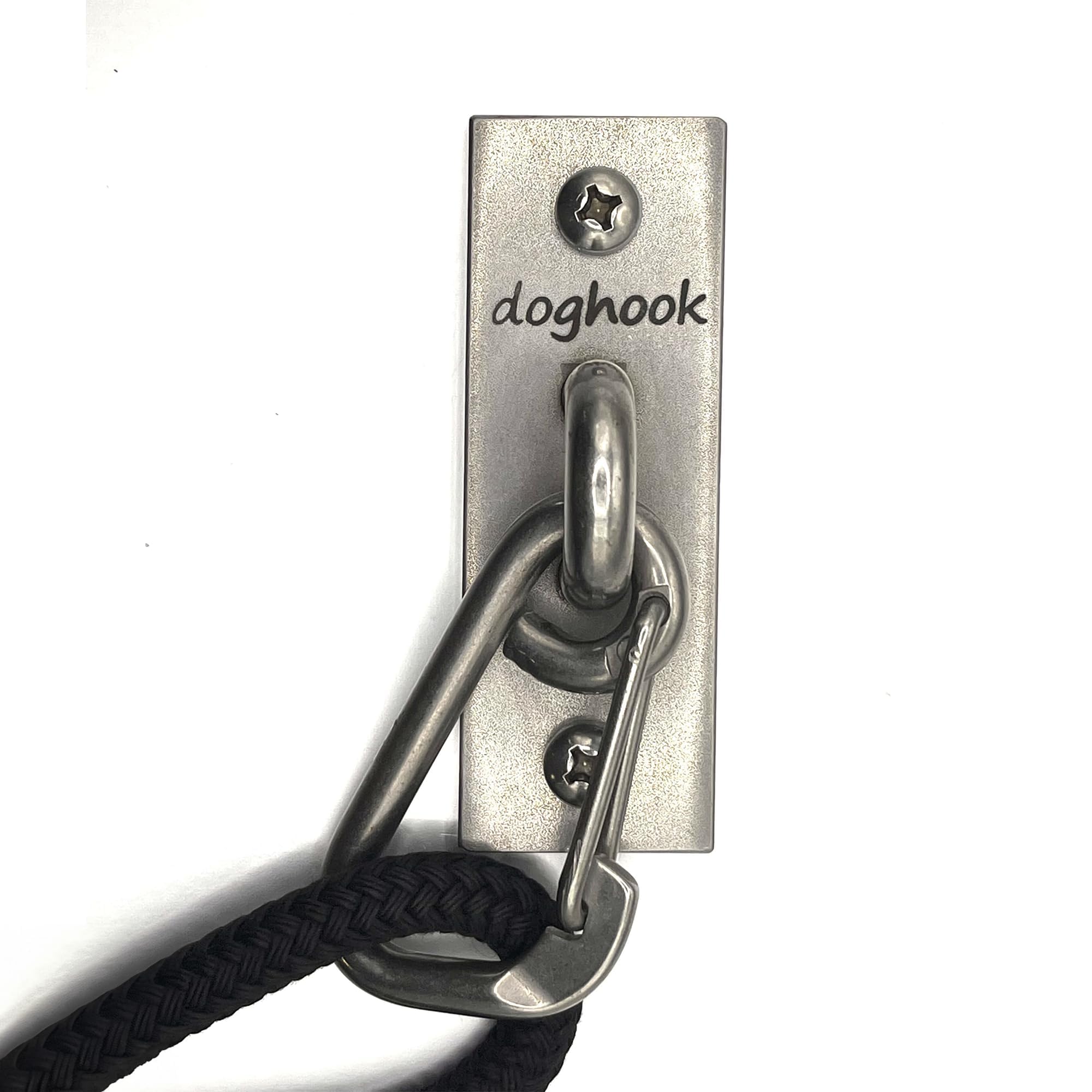 Doghook Canine Hitch wall hook for secure leash storage indoors and outdoors.