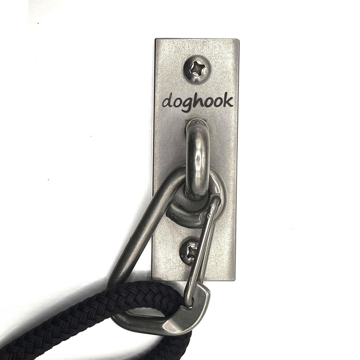 Doghook Canine Hitch wall hook for secure leash storage indoors and outdoors.