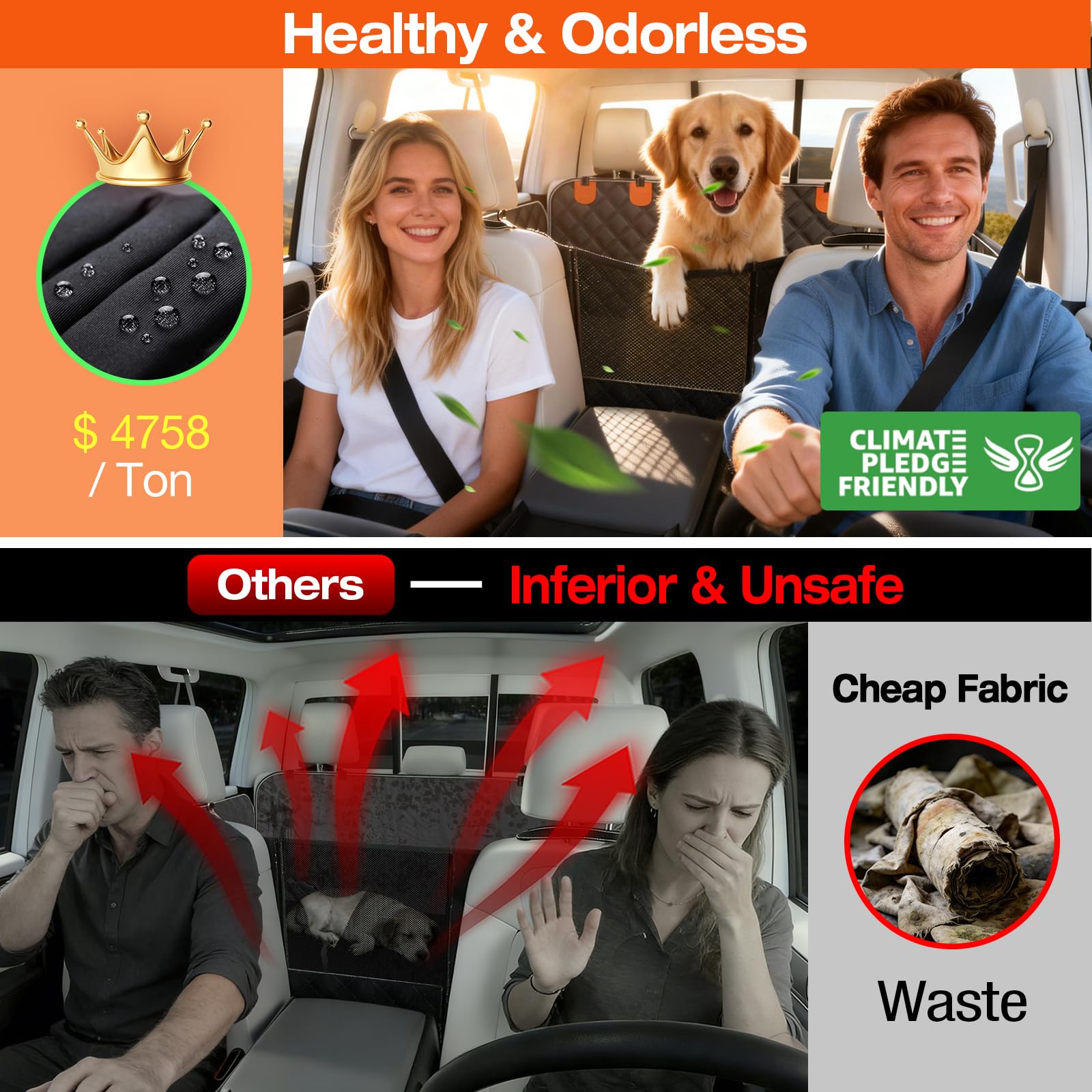 900D waterproof fabric shields interior from mud and spills