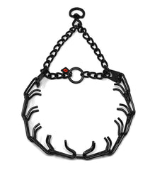 Dogline Herm Sprenger black prong collar with swivel for controlled leash walks.