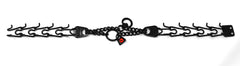 Dogline swivel leash attachment on prong collar for smoother walks.
