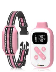 DOGLinsen 2in1 bark collar closeup showing slim pink unit for versatile training
