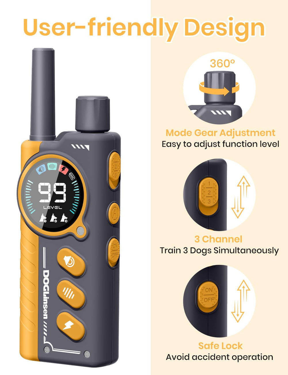 DOGLinsen adjustable neck fit suits dogs from 10 to 110 pounds.