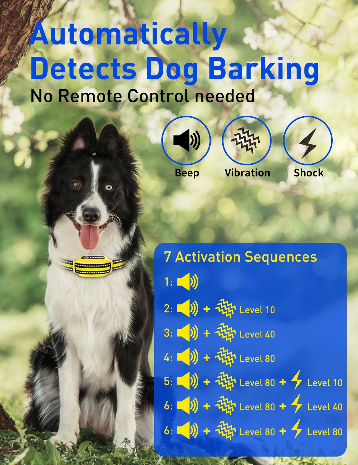 DOGLinsen device showing beep, vibration, and shock modes in action
