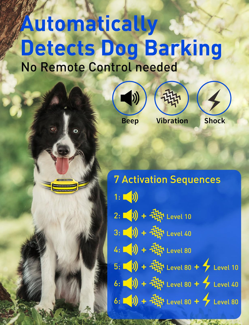 DOGLinsen device showing beep, vibration, and shock modes in action