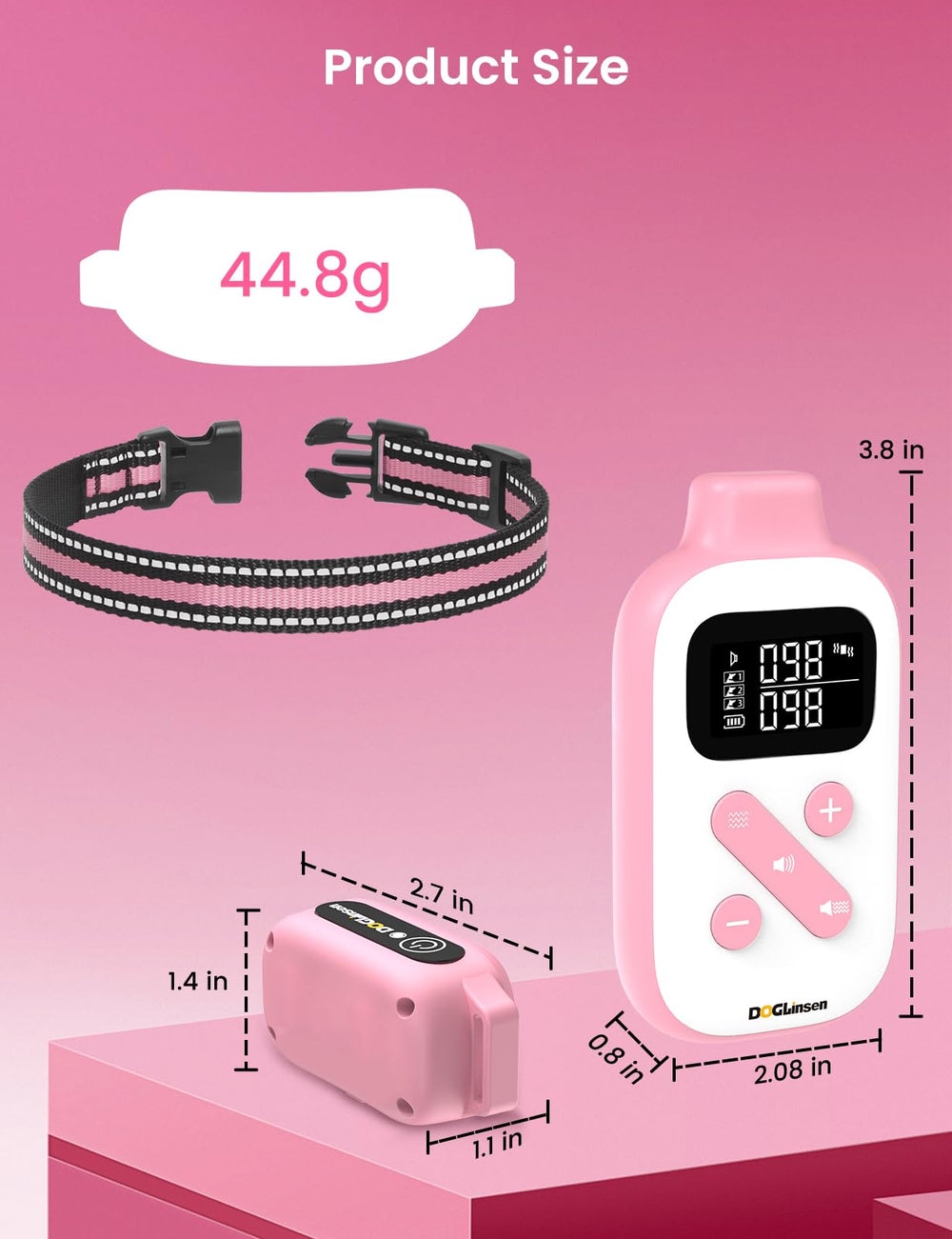 DOGLinsen long battery life reduces charging interruptions for the receiver.