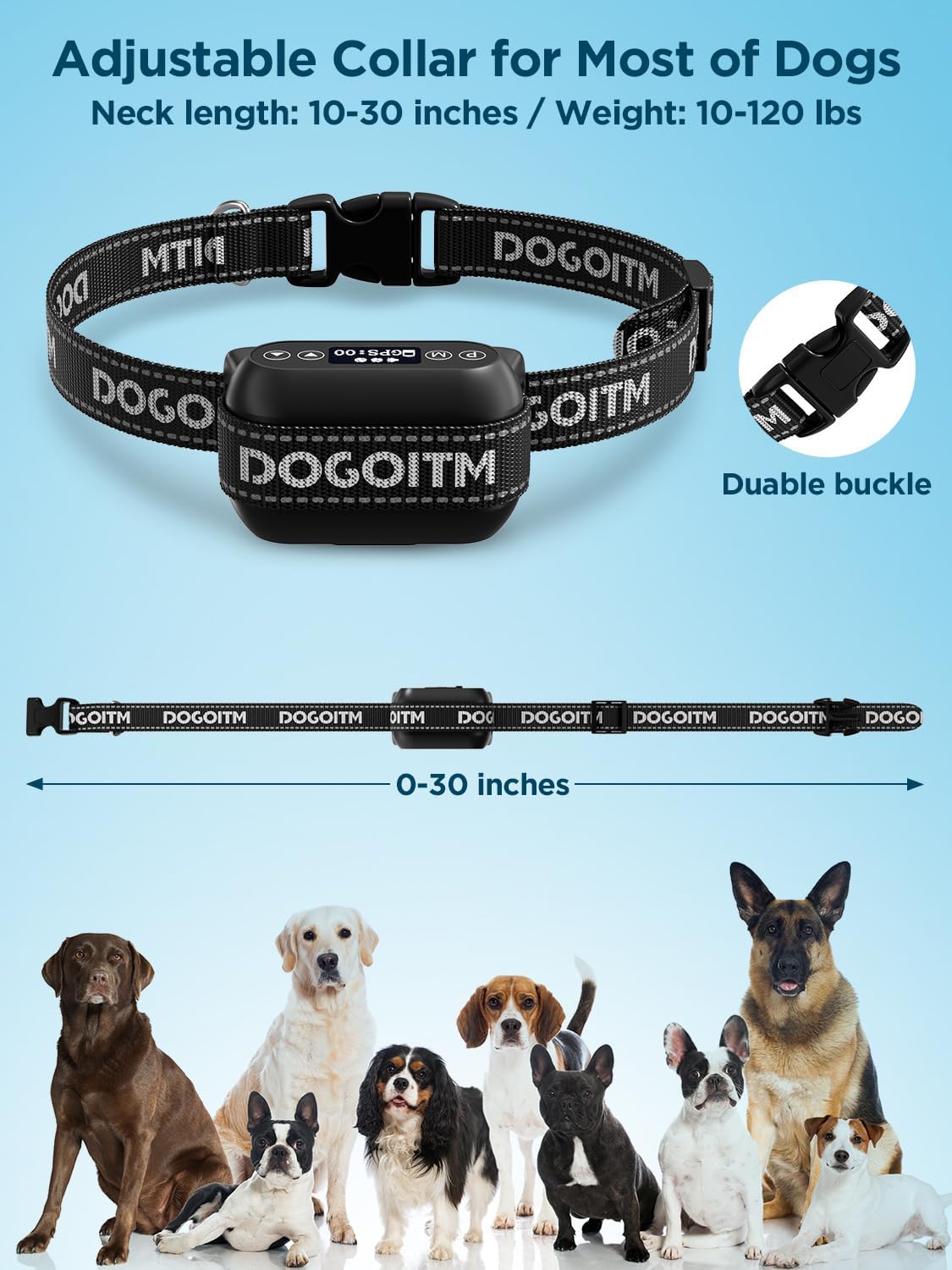 DOGOITM outdoor usage scenario shows dogs safely inside a defined area.