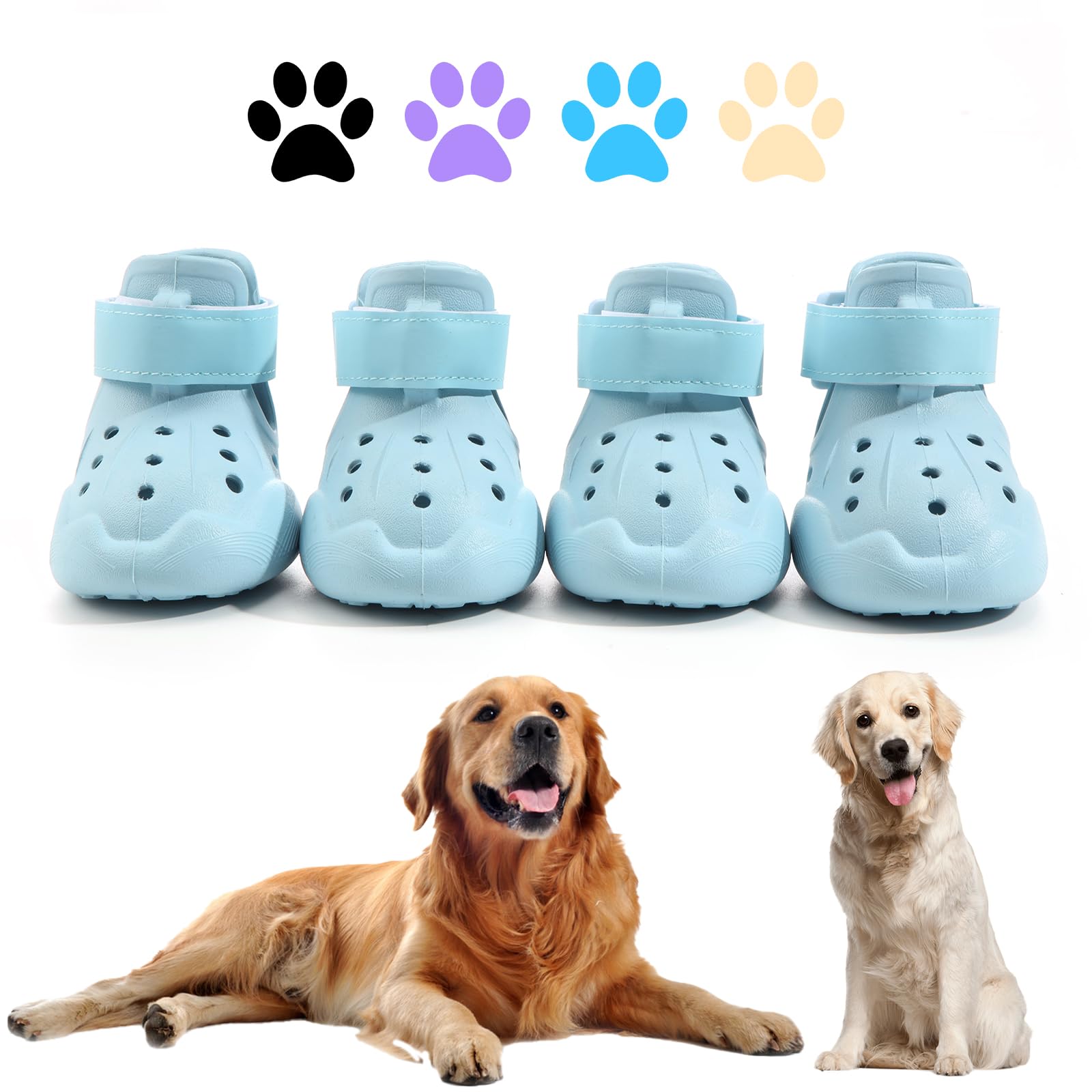 DOGOYS dog shoes rugged sole blue for stable footing on outdoor terrain