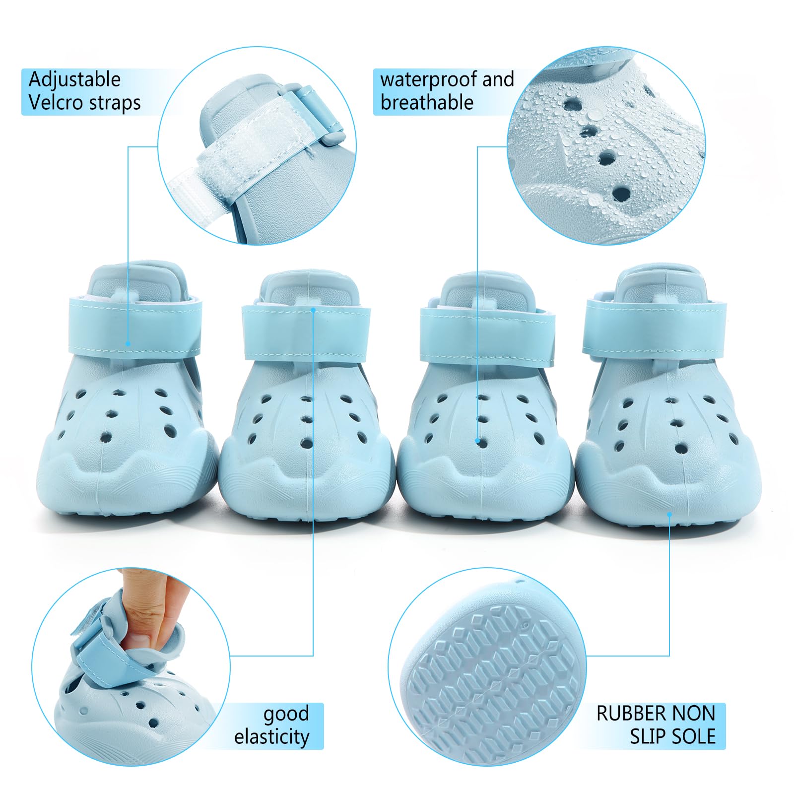 DOGOYS waterproof dog boots blue protect paws from rain and puddles