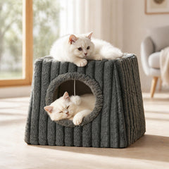 Dogpals cat bed indoor open bed offers a cozy private lounging space.