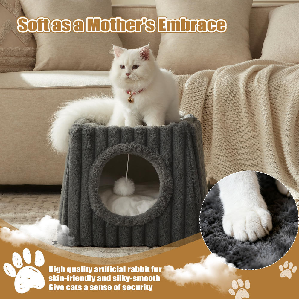 Dogpals cat bed spacious interior fits multiple cats comfortably.
