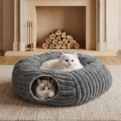 Dogpals cat tunnel bed open tunnel for playful exploration.