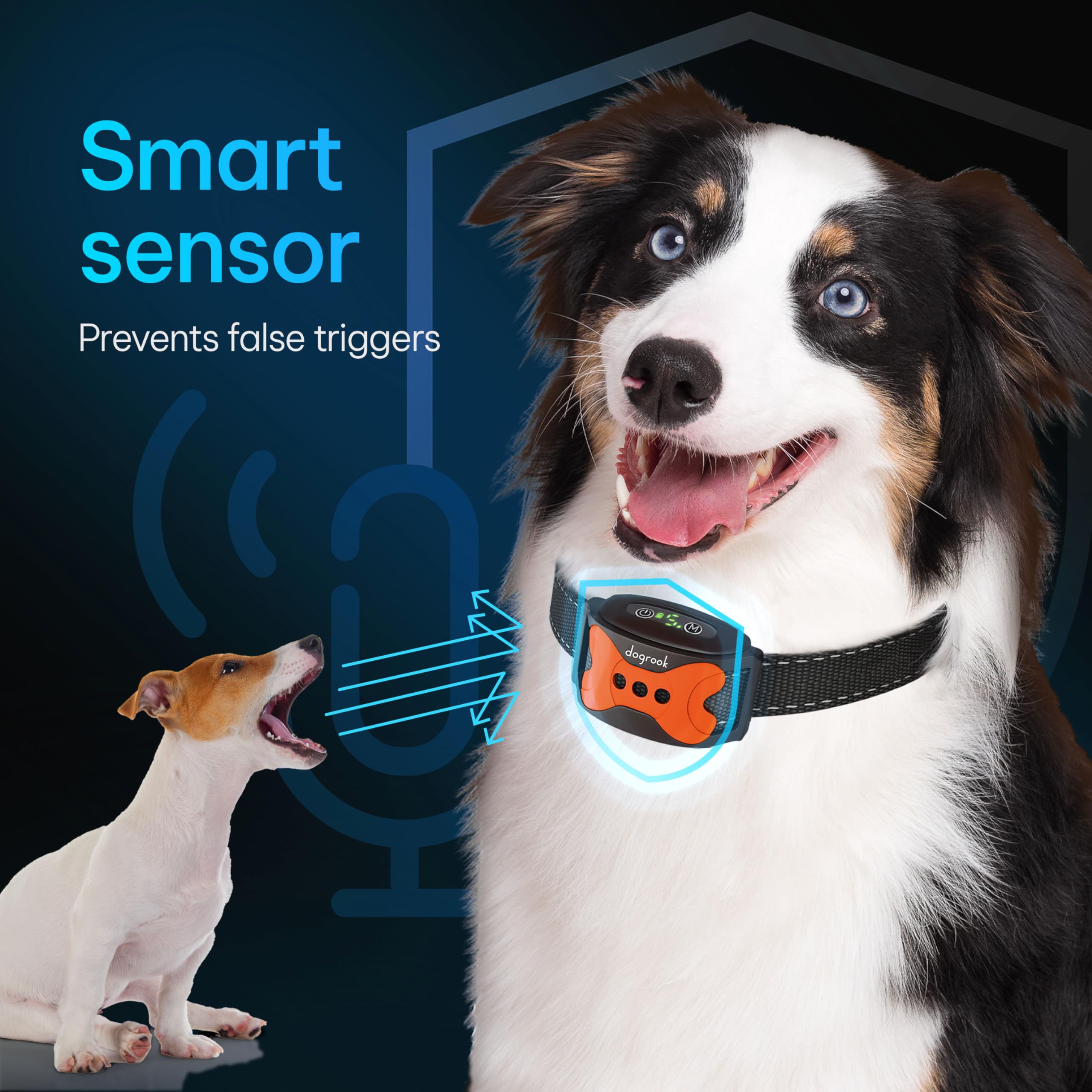 DogRook customizable vibration and sound settings enabling progressive training options.
