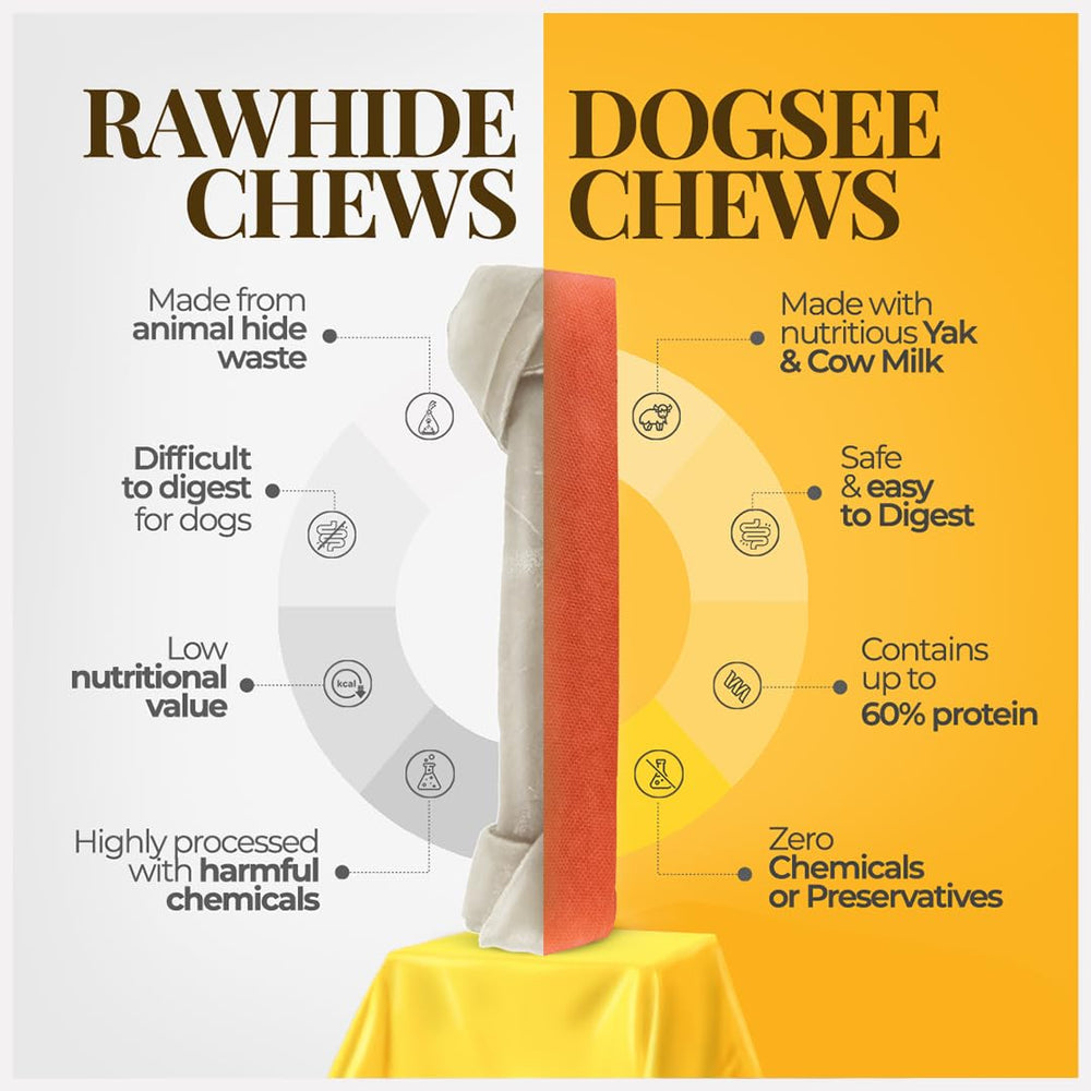 Dogsee dog enjoying a strawberry flavor dental chew.