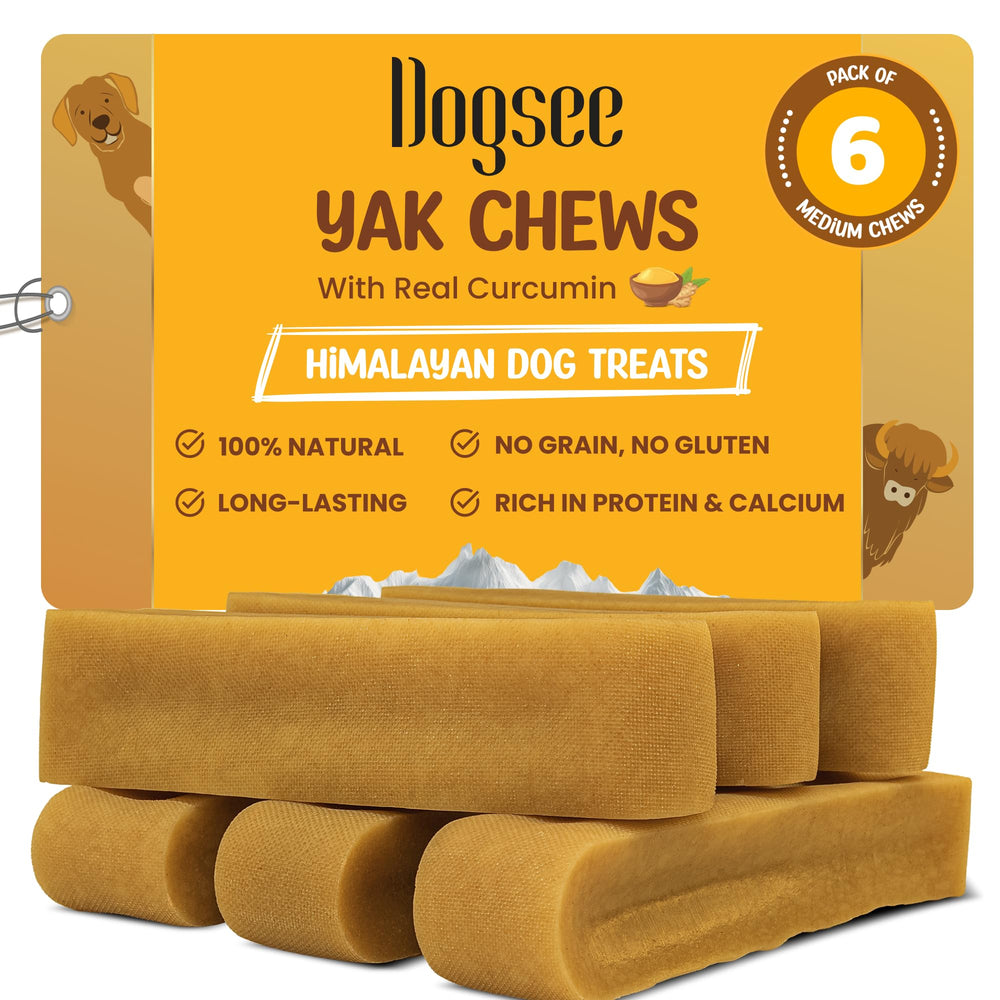 Dogsee Himalayan turmeric yak cheese chews front-pack showing natural ingredients