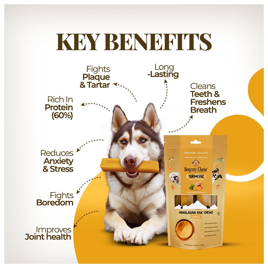 Dogsee Himalayan Yak Cheese turmeric ingredients panel highlighting natural sources.