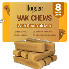 Dogsee Original Himalayan Yak Chews 2lb large pack shown for large breed dogs.