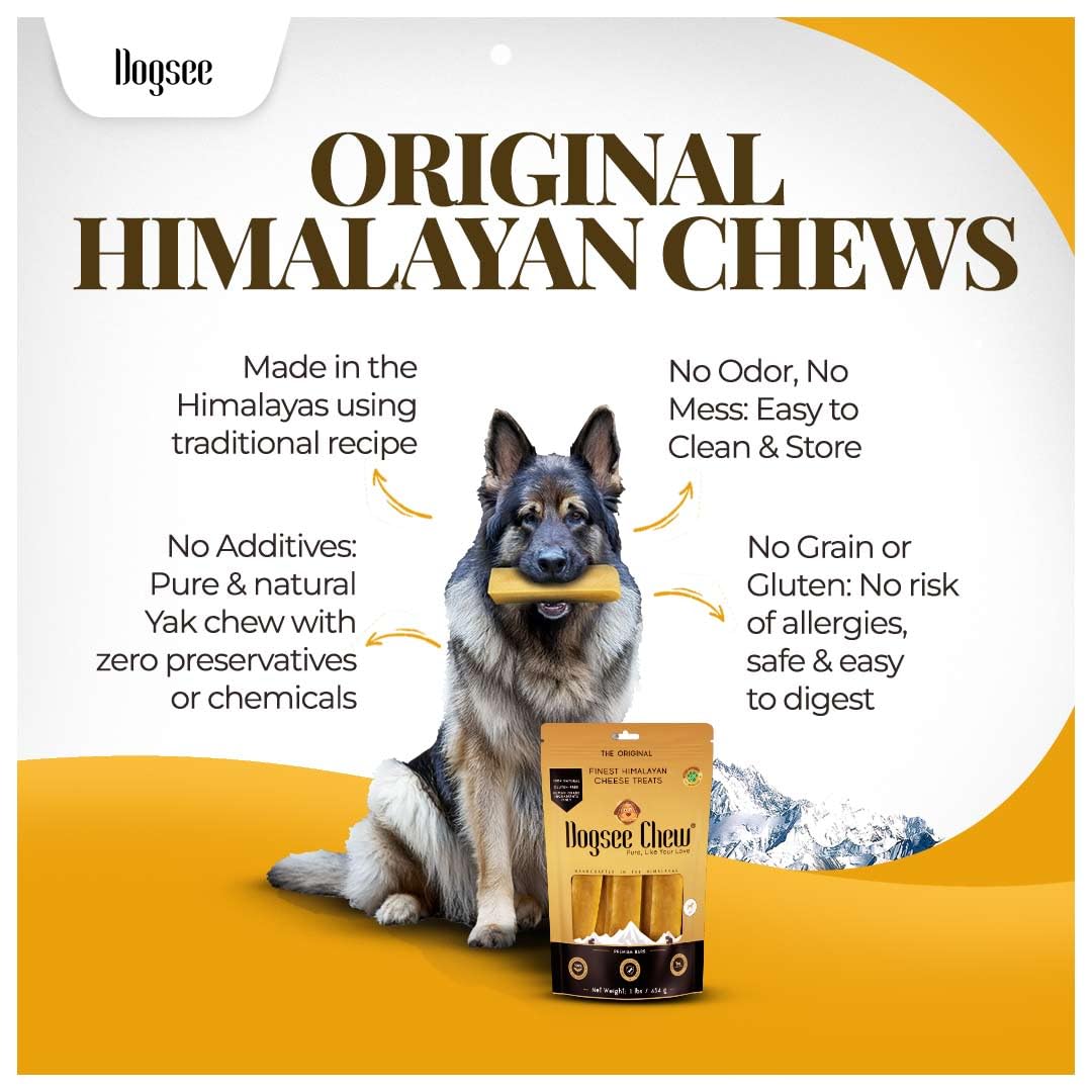 Dogsee Original Himalayan Yak Chews 2lb packaging visible for easy stocking.