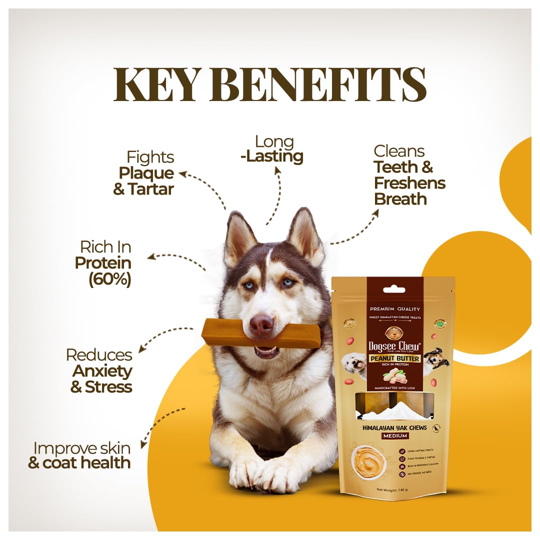 Dogsee Peanut Butter Yak Chew odor-free mess-free design keeps homes clean during chewing.