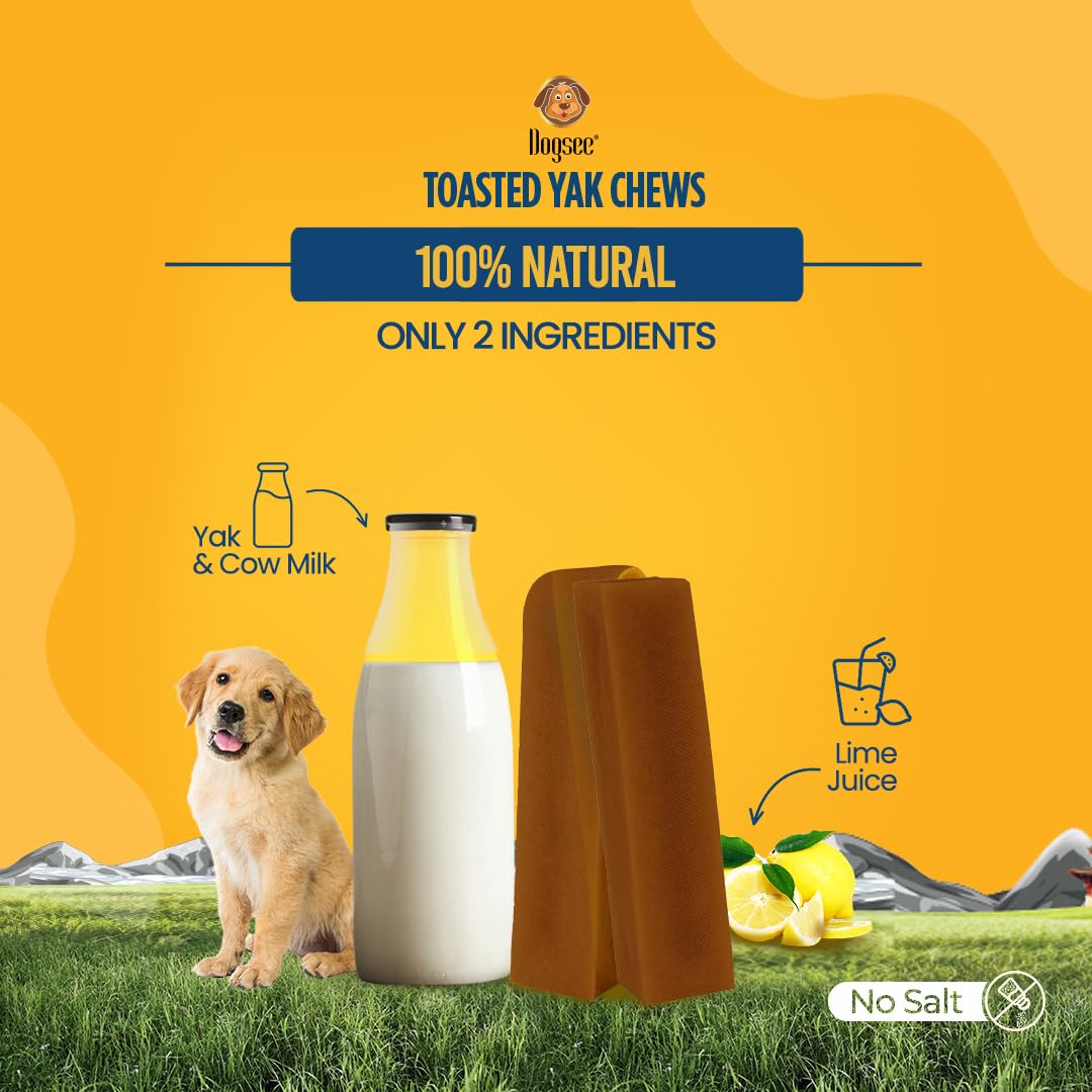 Dogsee Toasted Yak Chews dental use: gentle friction may reduce plaque and tartar.