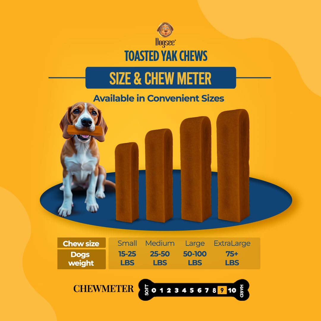 Dogsee Toasted Yak Chews long-lasting flavor: engaging dogs for hours.