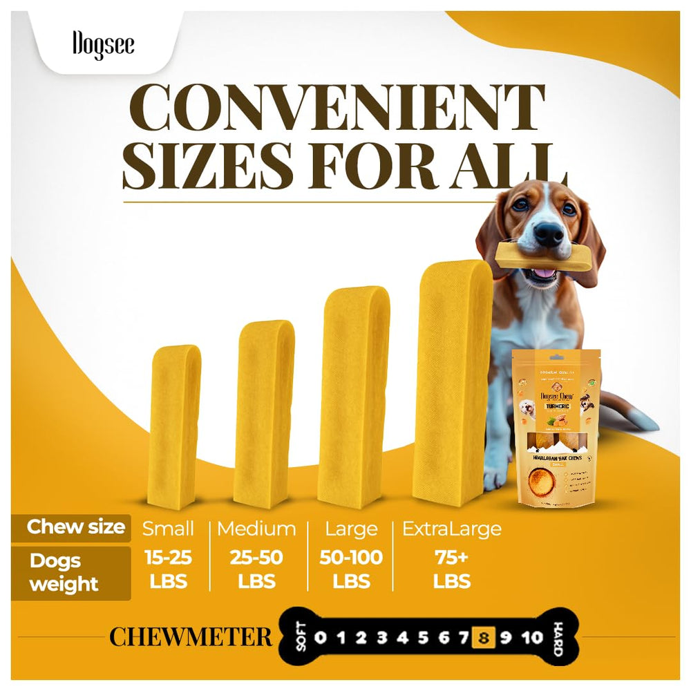 Dogsee Turmeric Yak Chews rawhide-free and clean to store.
