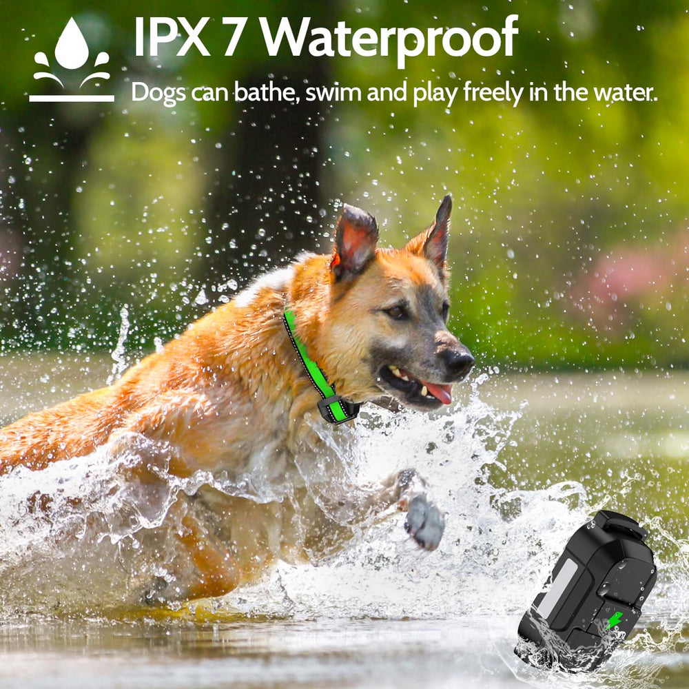 DogStop remote with 3300ft range enables effective training in open spaces.