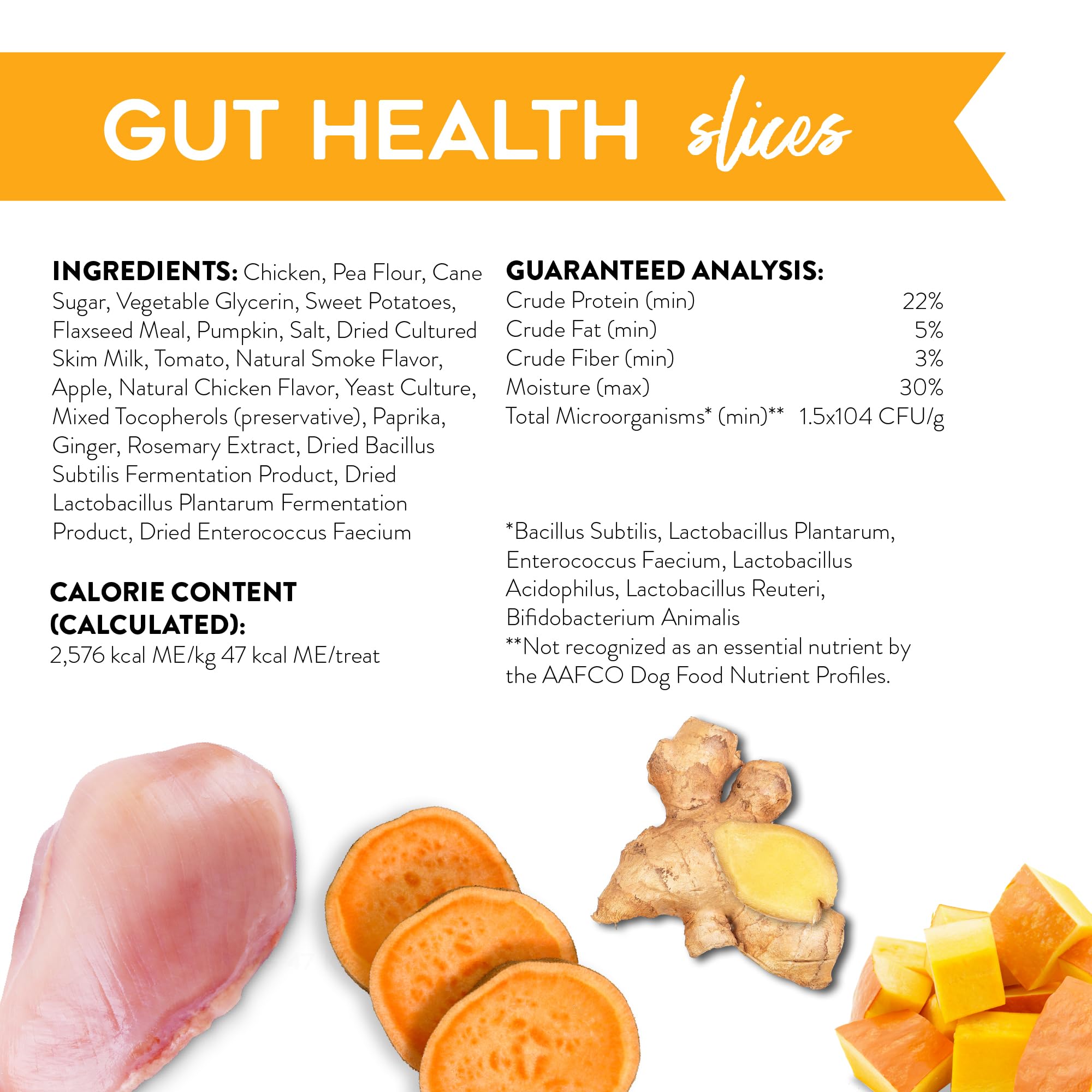 Dogswell Gut Health Slices Chicken closeup jerky: high protein texture