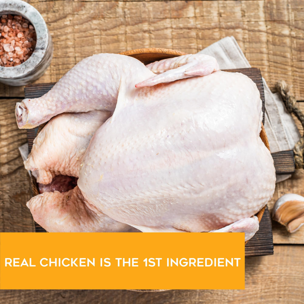 Dogswell Gut Health Slices Chicken pack open: convenient reseal for freshness
