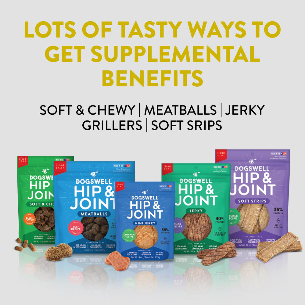 Dogswell Hip & Joint Grillers New Zealand green mussel—natural flavor and nutrients