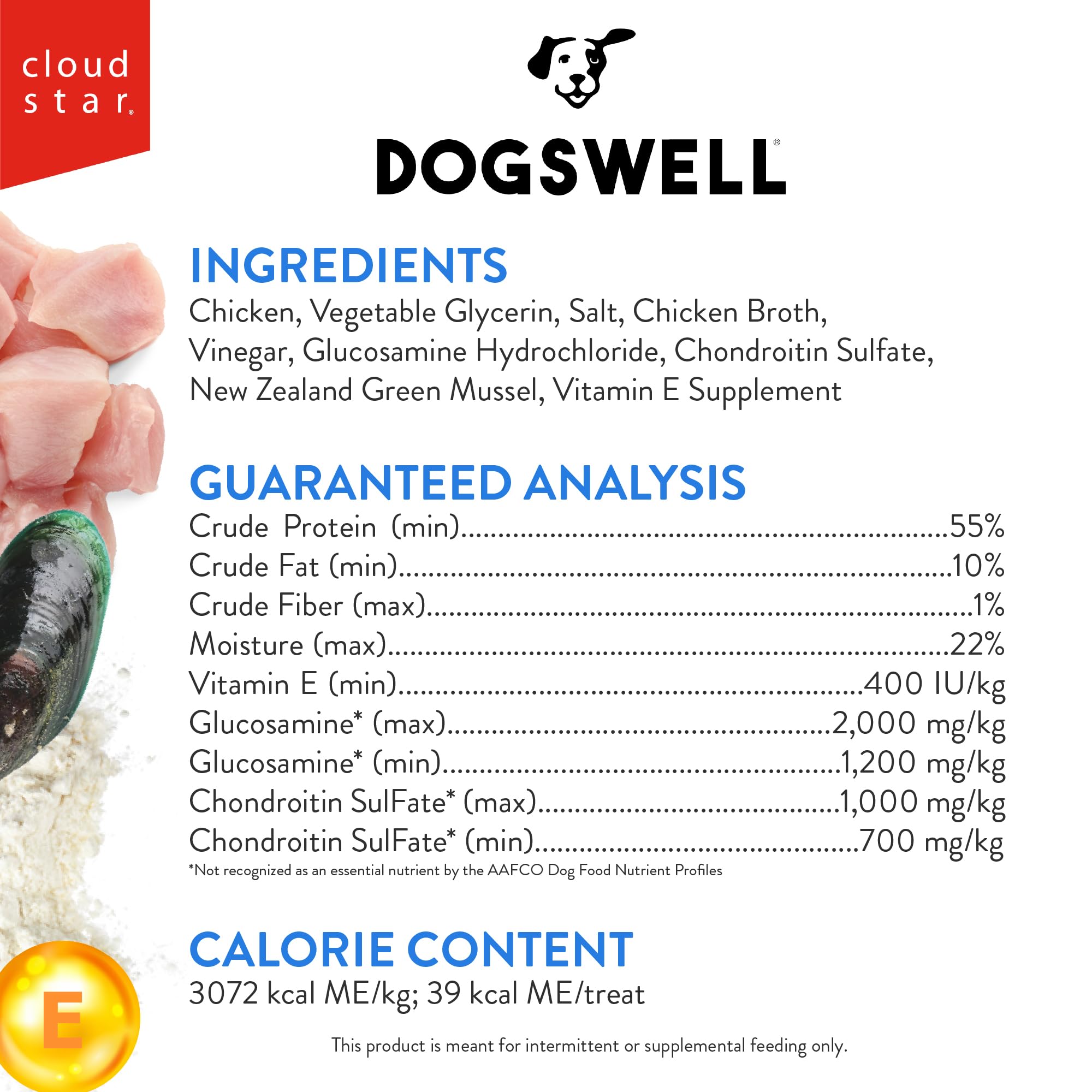 Dogswell real chicken first-ingredient jerky highlights quality protein