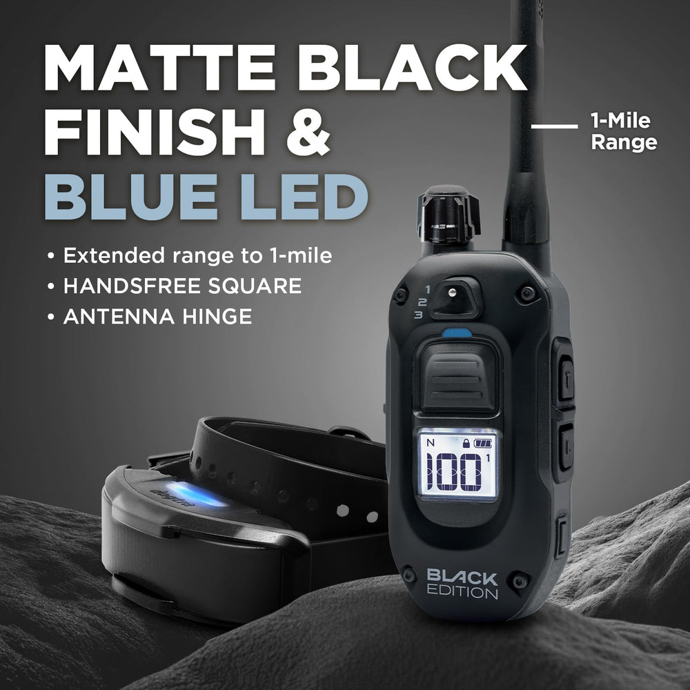 Dogtra 1900X Black Edition low-glare matte shell for stealth training.