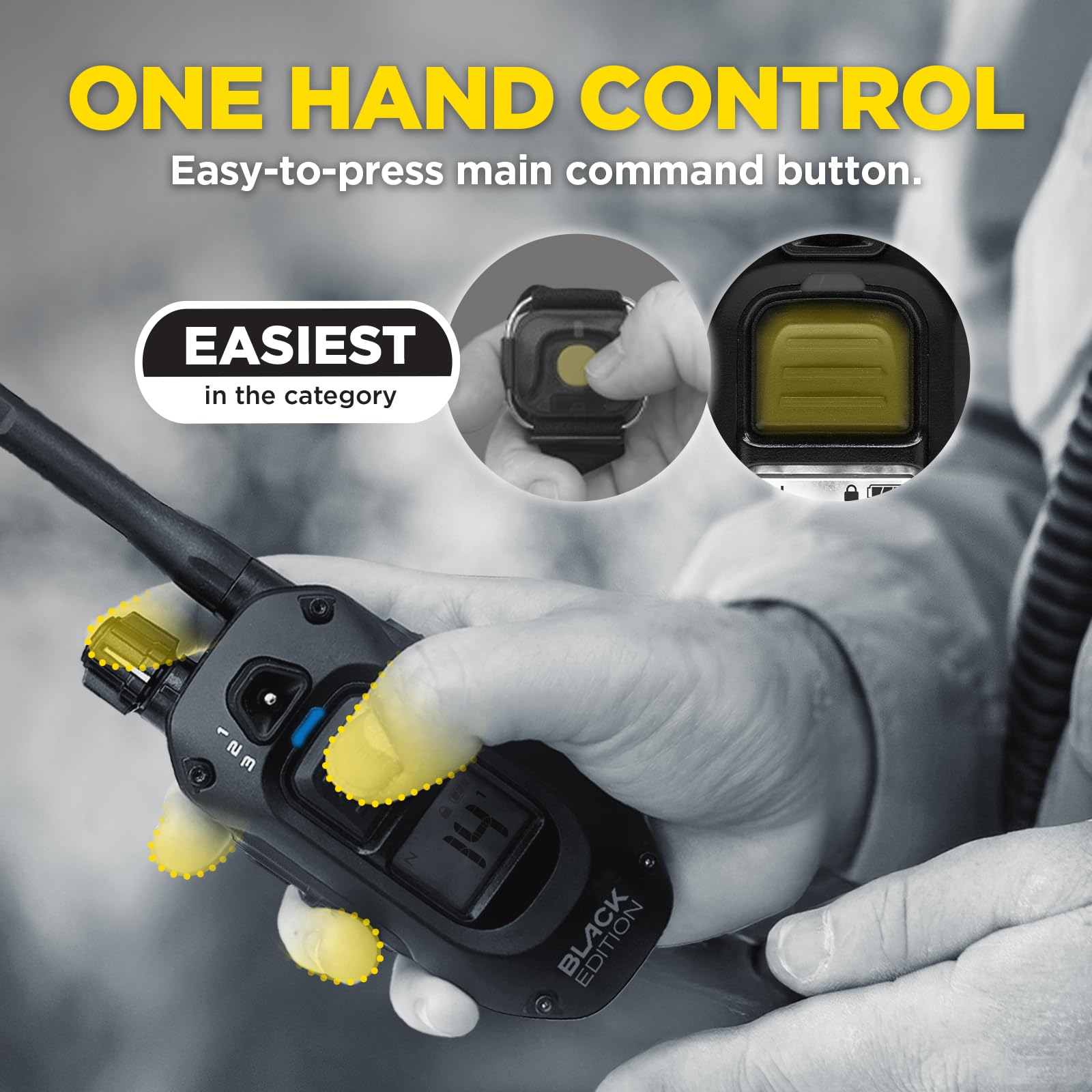 Dogtra 1900X Black Edition stimulation levels dial ready for variable needs.