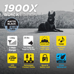 Dogtra 1900X Black Edition waterproof test image highlighting IPX9K resilience.