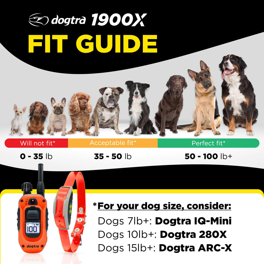 Dogtra 1900X remote transmitter for precise signaling in yard, park, or field training.