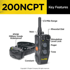 Dogtra 200NCPT device displaying tone mode for signaling without shock.