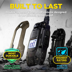 Dogtra 280X easy-control button preserves timing and focus during training.