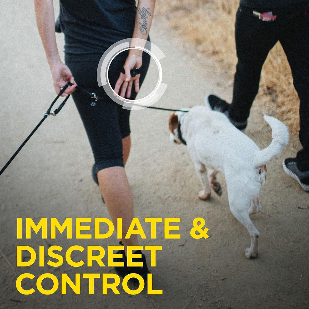 Dogtra HANDSFREE Square shows replaceable battery for long term reliability.