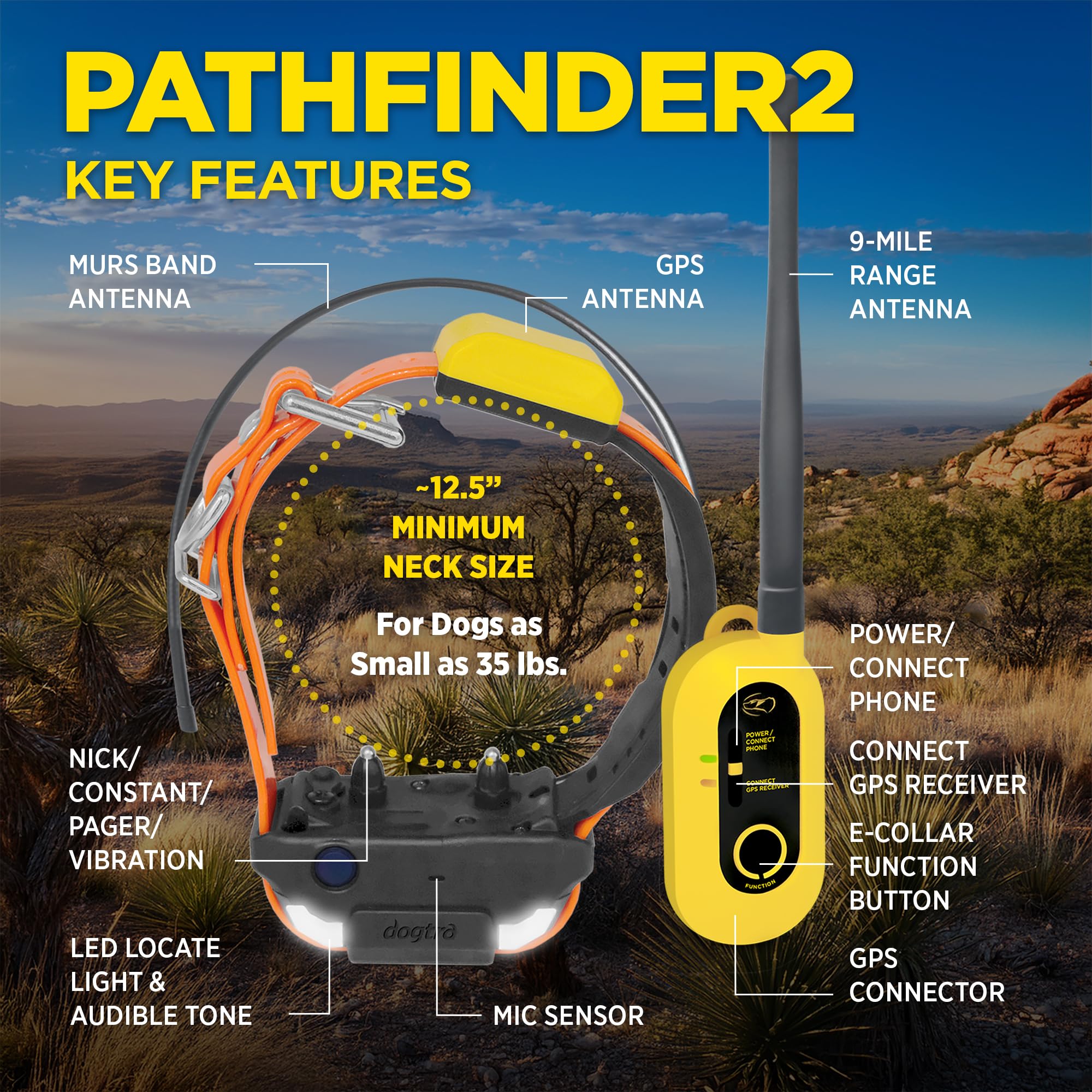 Dogtra Pathfinder 2 GPS Connector enabling on-device corrections from app