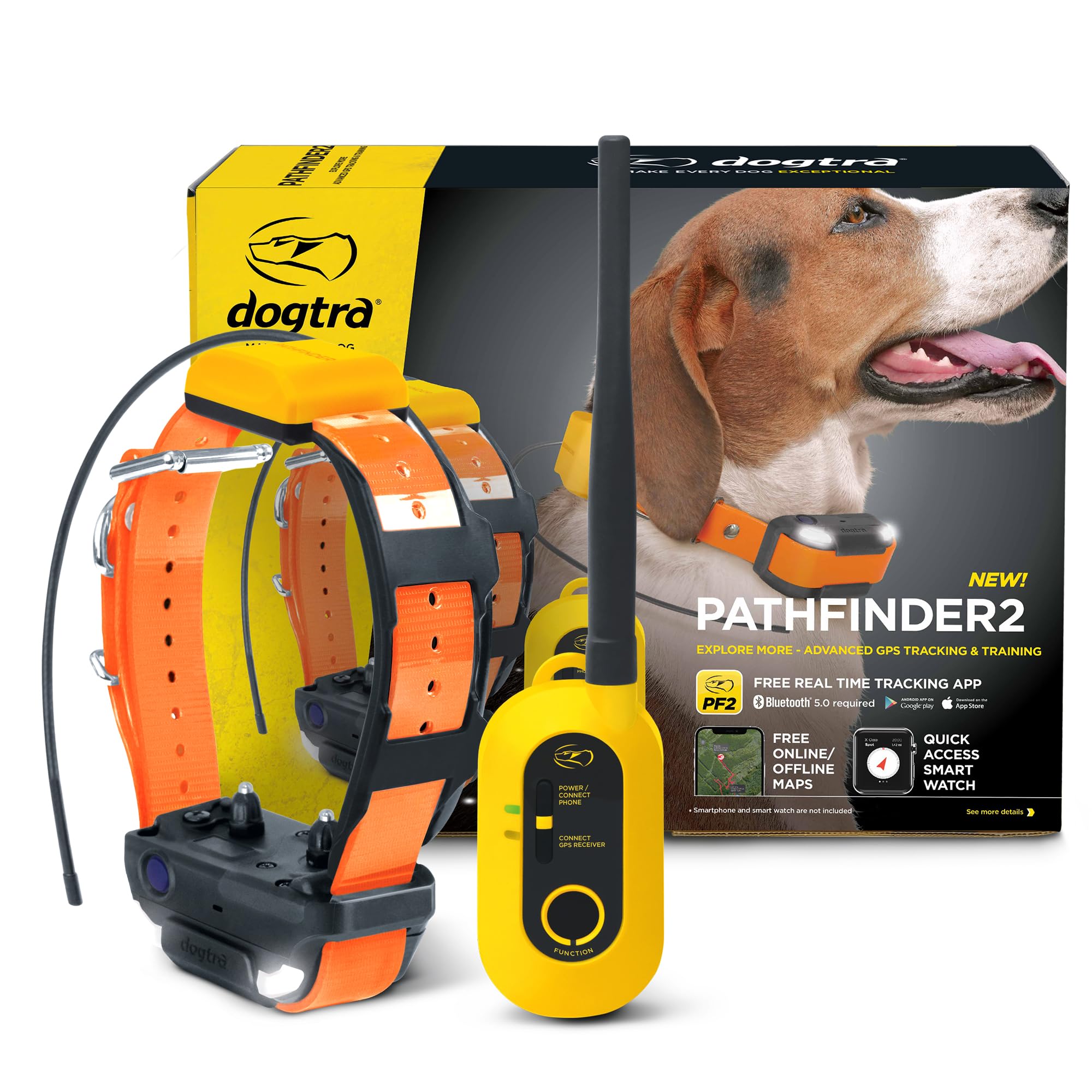 Dogtra Pathfinder 2 overview showcasing a multi-dog GPS tracking system in use