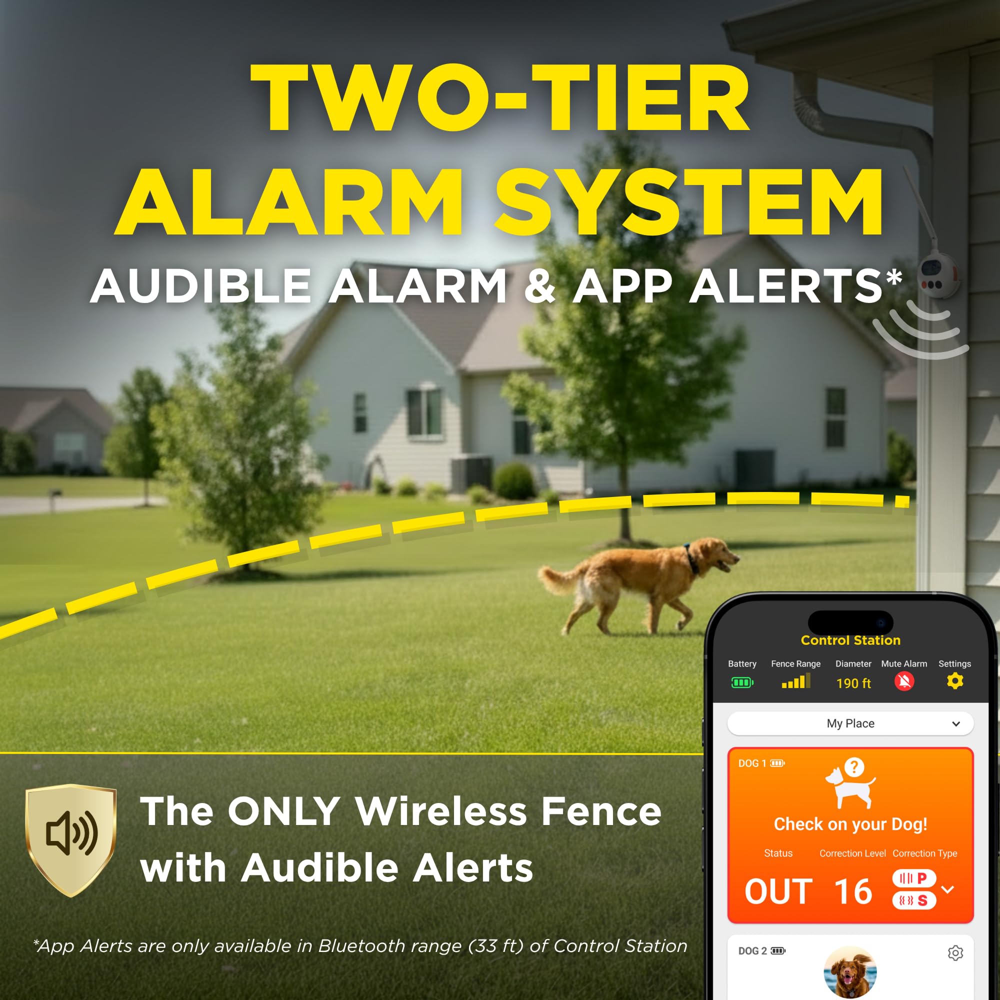 Dogtra SMART Fence app control lets you adjust settings from your phone