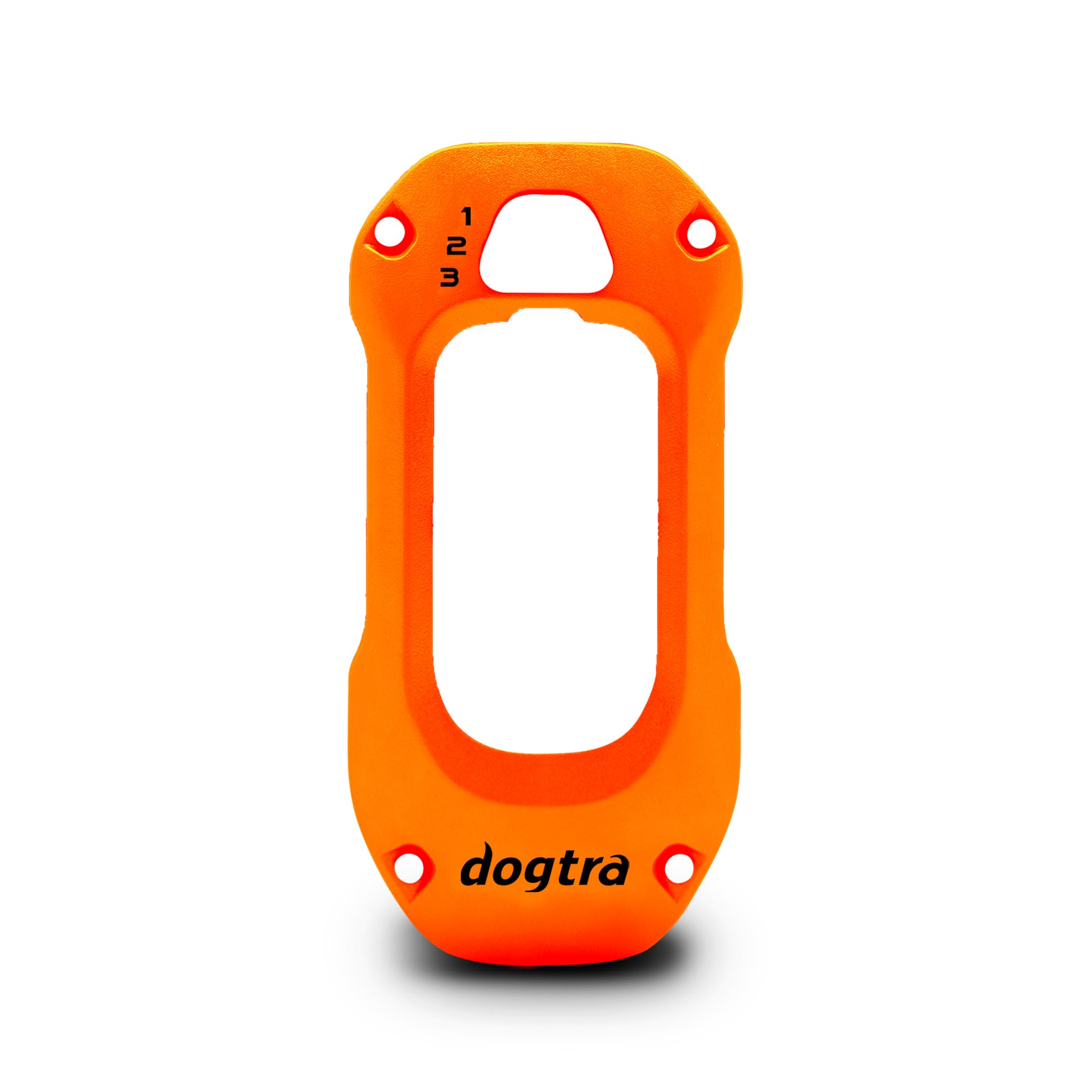 Dogtra X-Shield orange front plate on X-Series remote adds rugged protection.