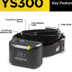 Dogtra YS300 with sound recognition sensor distinguishes bark from noise.