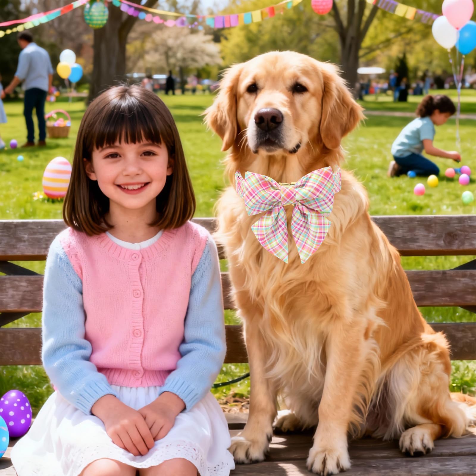 DOGWONG Easter design collar ideal for springtime outings.