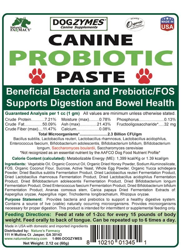 Dogzymes Canine Probiotic Paste texture close-up for easy dosing.